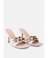 ფოტო #3 პროდუქტის Women's Mermaid Quilted Metallic Chain Embellished Sandals