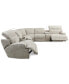 Фото #12 товара Sebaston 7-Pc. Fabric Sectional with 2 Power Motion Recliners and 2 USB Consoles, Created for Macy's