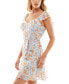 Фото #3 товара Платье с дизайном цветов As U Wish juniors' Floral Flutter-Sleeve