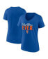 Women's Royal New York Mets Mother's Day V-Neck T-shirt