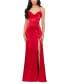 Фото #4 товара Juniors' Draped Lace-Up Satin Gown