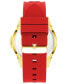 ფოტო #1 პროდუქტის Women's Red Silicone Band Watch, 44mm