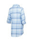 ფოტო #3 პროდუქტის Women's Powder Blue, Navy Los Angeles Chargers Mainstay Flannel Full-Button Long Sleeve Nightshirt
