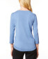 Фото #2 товара Women's Boat-Neck, Ribbed-Detail 3/4-Sleeve Sweater, Regular & Petites