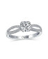 ფოტო #5 პროდუქტის 1CT Delicate Round Brilliant Cut Solitaire AAA CZ Engagement Ring For Women .925 Sterling Silver Promise Pave Split Infinity Band Customizable