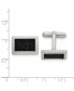 Фото #3 товара Stainless Steel Brushed Stingray Inlay Rectangle Cufflinks