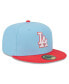 Фото #3 товара Men's Light Blue, Red Los Angeles Dodgers Spring Color Two-Tone 59FIFTY Fitted Hat