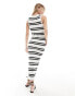 Фото #4 товара ASOS DESIGN knitted tank midaxi dress in stripe