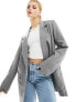 Pieces oversized longline blazer in grey M - фото #1