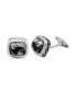 Tree Agate Gemstone Sterling Silver Black Rhodium Plated Men Cufflinks