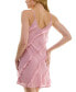 ფოტო #2 პროდუქტის Juniors' Ruffle Trim V-Neck Sleeveless Mini Sheath Dress