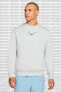 Фото #1 товара Sportswear 3D Swoosh Graphic Fleece Crew Sweatshirt Polarlı Sweatshirt Gri