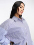 Фото #3 товара In The Style contrast oversized shirt in blue stripe