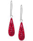 ფოტო #1 პროდუქტის Pave Crystal Teardrop Earrings in Sterling Silver. Available in Clear, Black, Blue, Multi, Purple or Red