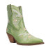 Фото #2 товара Dingo Primrose Embroidered Floral Snip Toe Cowboy Booties Womens Green Casual Bo