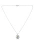 Multi-Color Imitation Pearls and Cubic Zirconia Floral Medallion Pendant in Silver Plate 18"