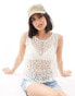 Фото #3 товара Object cropped crochet top in cream