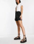 Noisy May high waisted paperbag shorts in black