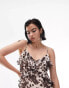 Фото #8 товара Topshop ruffle slip dress in animal print