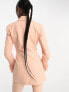 Фото #3 товара ASOS DESIGN Tall nipped waist tuxedo suit blazer with fringe cuff in apricot