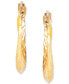 ფოტო #3 პროდუქტის Small Textured Hoop Earrings in 14k Gold