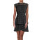 Фото #1 товара Auqua Women's Flutter Sleeve Layered Smocked Waist Dress Black Multi L