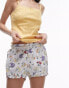 Topshop floral bloomer short in white Белый, 38 - фото #1