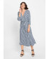Women's 3/4 Sleeve A-Line Dot Print Midi Dress