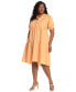 Фото #3 товара Plus Size Ruffle-Neck Tiered High-Low Dress