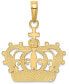 ფოტო #3 პროდუქტის Sovereign Crown Charm Pendant in 14k Gold & White Rhodium Plated