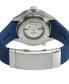 ფოტო #3 პროდუქტის Men's Hudson Yards Swiss Automatic Blue Rubber Strap Watch 43mm