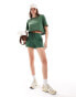 Stradivarius soft touch t-shirt co-ord in forest green grün, XS - фото #2