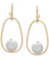 ფოტო #3 პროდუქტის Cultured Freshwater Pearl (11x12mm) Drop Earrings in 14k Gold-Plated Sterling Silver