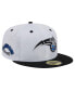 Фото #1 товара Men's White, Black Orlando Magic Throwback 2Tone 59FIFTY Fitted Hat