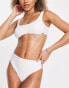 Free Society crinkle high waist bikini bottom in white