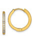 ფოტო #1 პროდუქტის Stainless Steel Yellow plated Crystal Hinged Hoop Earrings