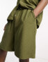 Фото #2 товара Sixth June plisse shorts in khaki