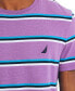 Фото #3 товара Men's Classic-Fit Stripe Logo Embroidered T-Shirt