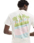 Фото #4 товара Abercrombie & Fitch Malibu Beach tennis club front and back print relaxed fit t-shirt in cream