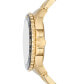 ფოტო #2 პროდუქტის Men's Fossil Blue GMT Gold Tone Stainless Steel Watch, 46mm