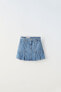 Box pleat denim worker skirt