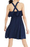 Фото #3 товара Madewell 155845 Women's Apron Ruffle Dress Sleeveless Deep Navy Sz. 6