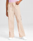 Фото #3 товара Women's High-Waisted Wide-Leg Cargo Pants, Created for Macy's