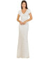 ფოტო #1 პროდუქტის Women's Beaded V-Neckline Dress with Cap Sleeves