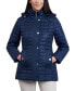 ფოტო #1 პროდუქტის Women's Petite Hooded Quilted Water-Resistant Coat