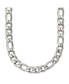 ფოტო #1 პროდუქტის Stainless Steel Satin 7mm 18 inch Figaro Chain Necklace