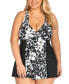 Island Escape Trendy Plus Size Lei Day H-Back Swimdress 260194