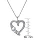 ფოტო #2 პროდუქტის Silver-Plated Cubic Zirconia Mom Heart Pendant Necklace