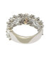 ფოტო #3 პროდუქტის Suzy Levian Sterling Silver Multi-Cut Cubic Zirconia Floral 3/4 Eternity Ring