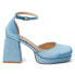 Фото #1 товара COCONUTS by Matisse Misha Square Toe Ankle Strap Pumps Womens Blue Dress Casual